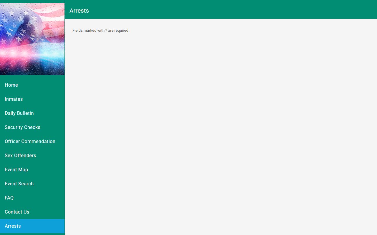 Dougherty County recent arrests module with image display disabled in public data